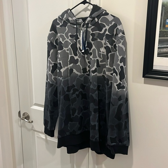 Adidas Trefoil camo camouflage hoodie sweatshirt black shirt Mens